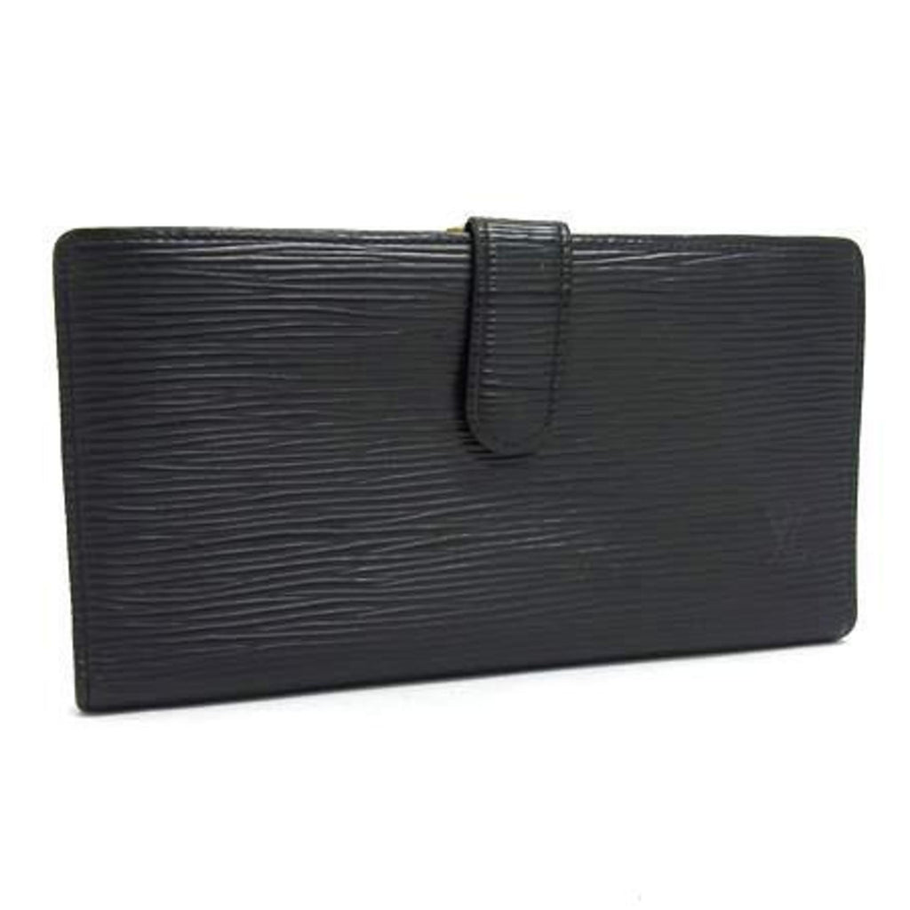Louis Vuitton Black Leather Long Wallet