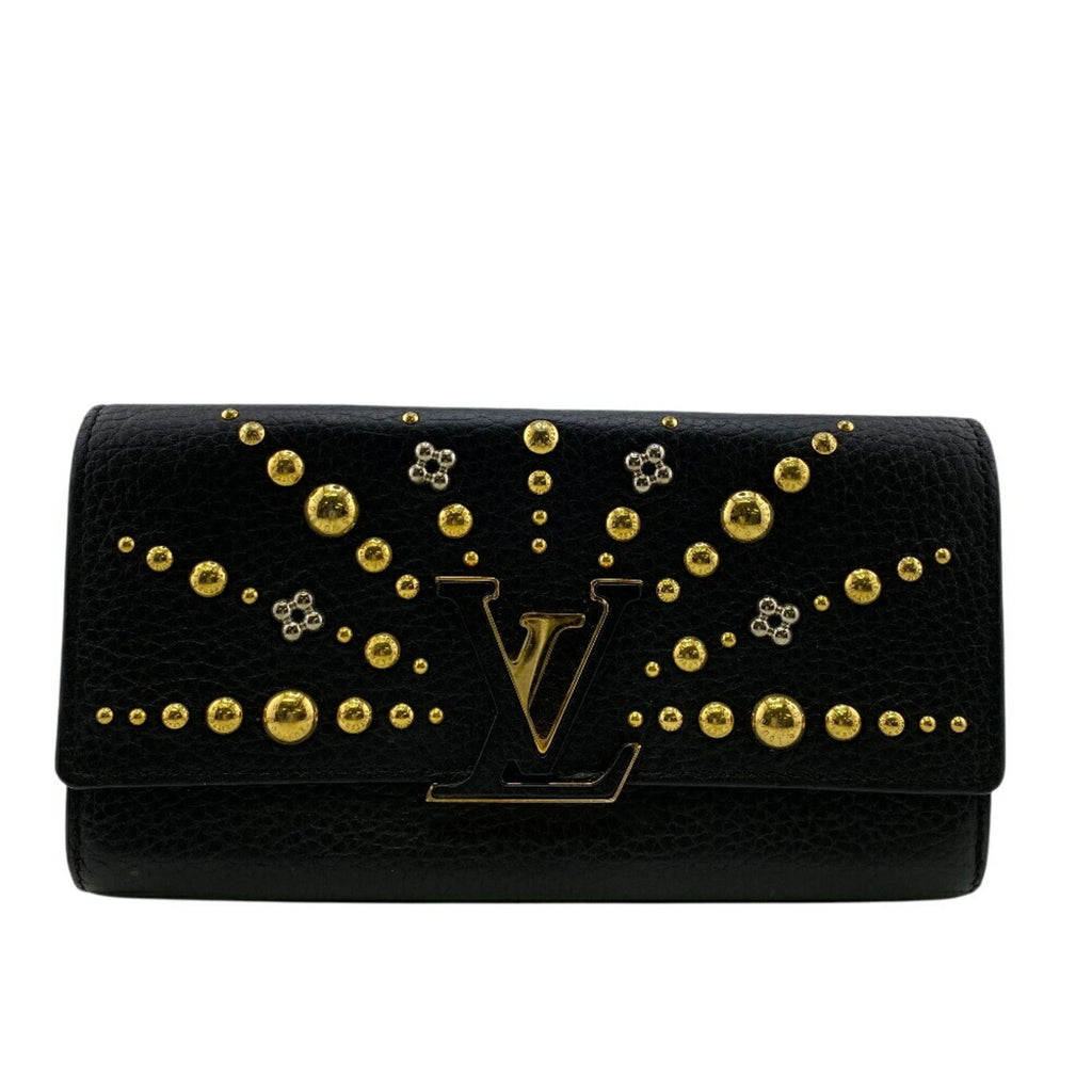 Louis Vuitton Black Leather Long Wallet
