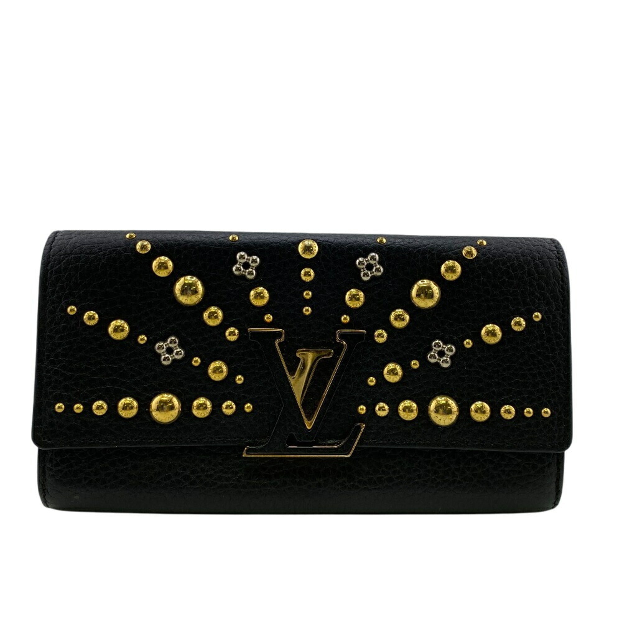 Louis Vuitton Black Leather Long Wallet