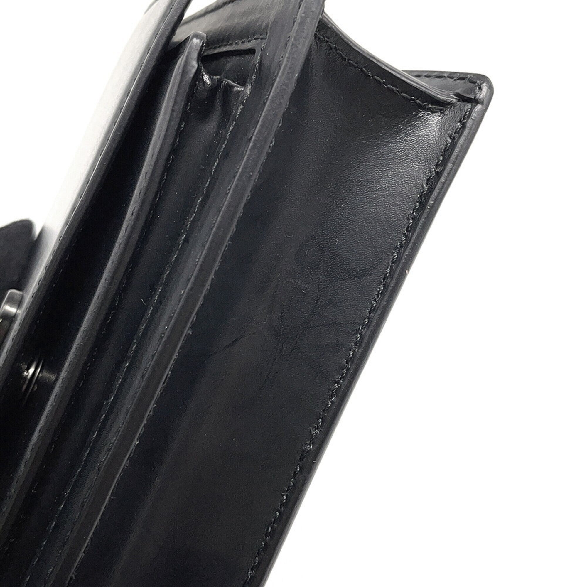 Balenciaga Black Leather Handbag Pouch Shoulder
