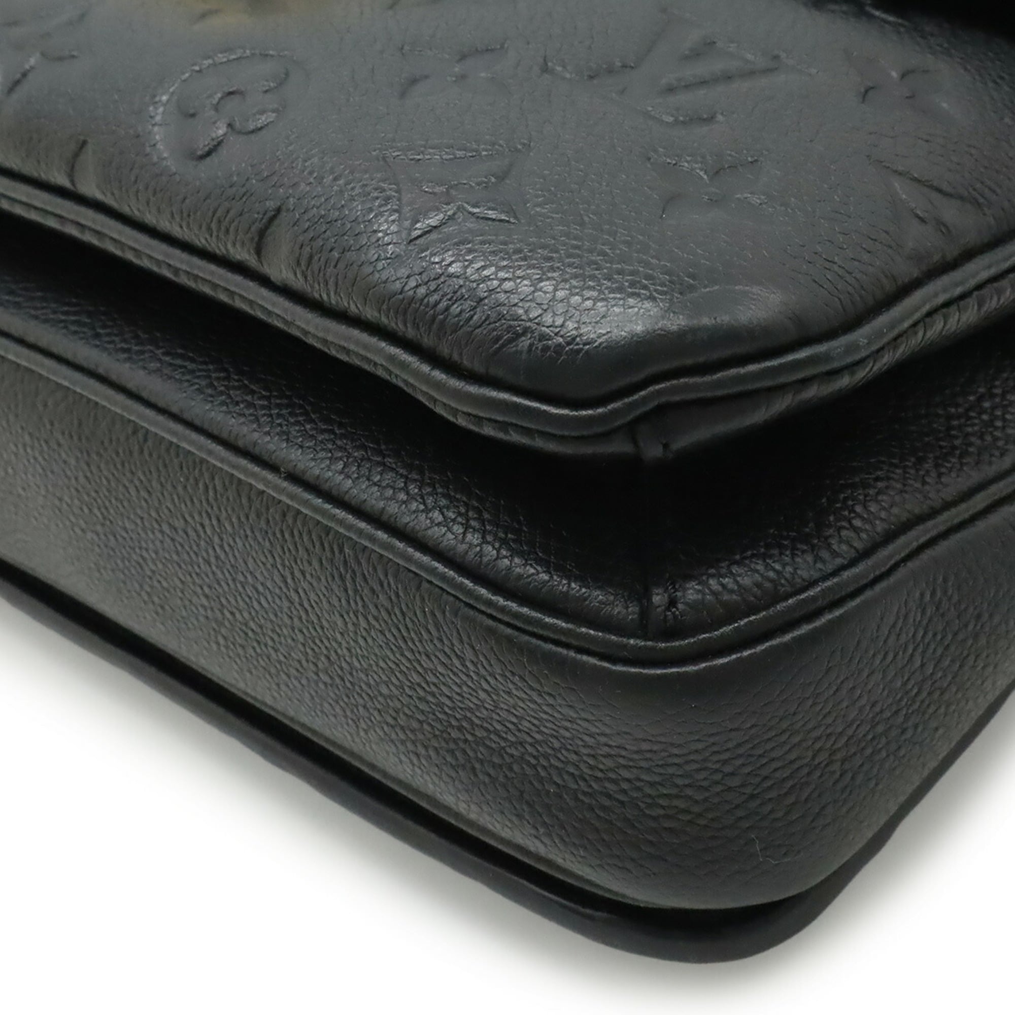 Louis Vuitton Black Noir Monogram Empreinte Handbag Pochette