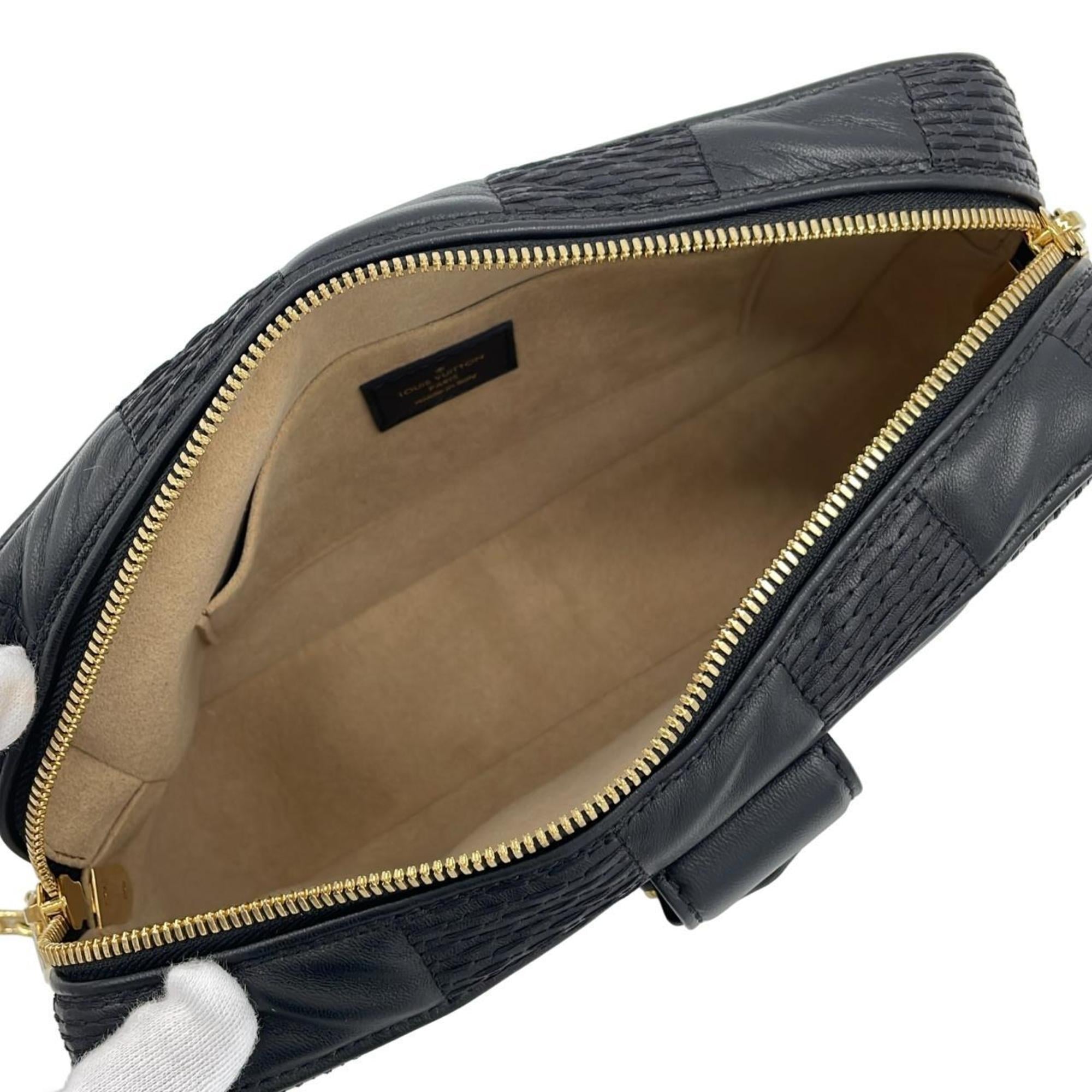Louis Vuitton Black Leather Shoulder Bag