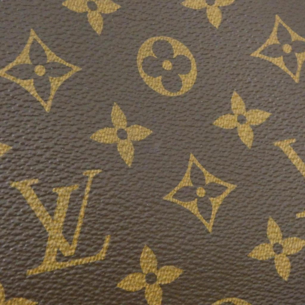Louis Vuitton Marine Marron Leather Coated Canvas Handbag Pouch