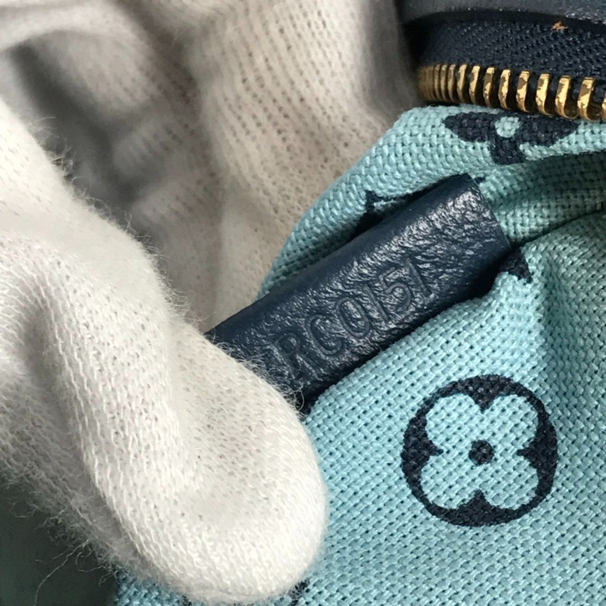 Louis Vuitton Blue Canvas Shoulder Bag Tote Bag