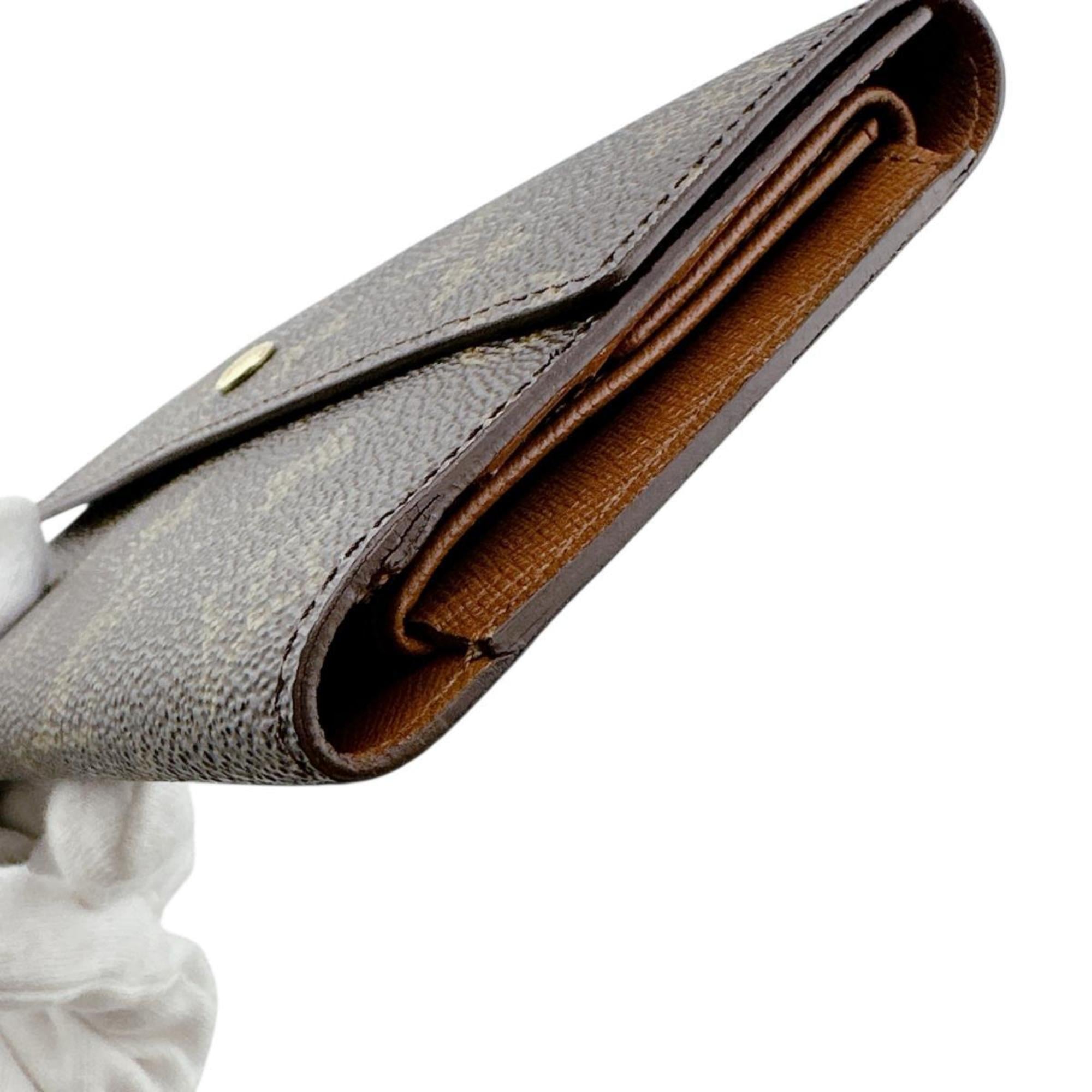Louis Vuitton Brown Monogram Long Wallet (Tri-Fold)