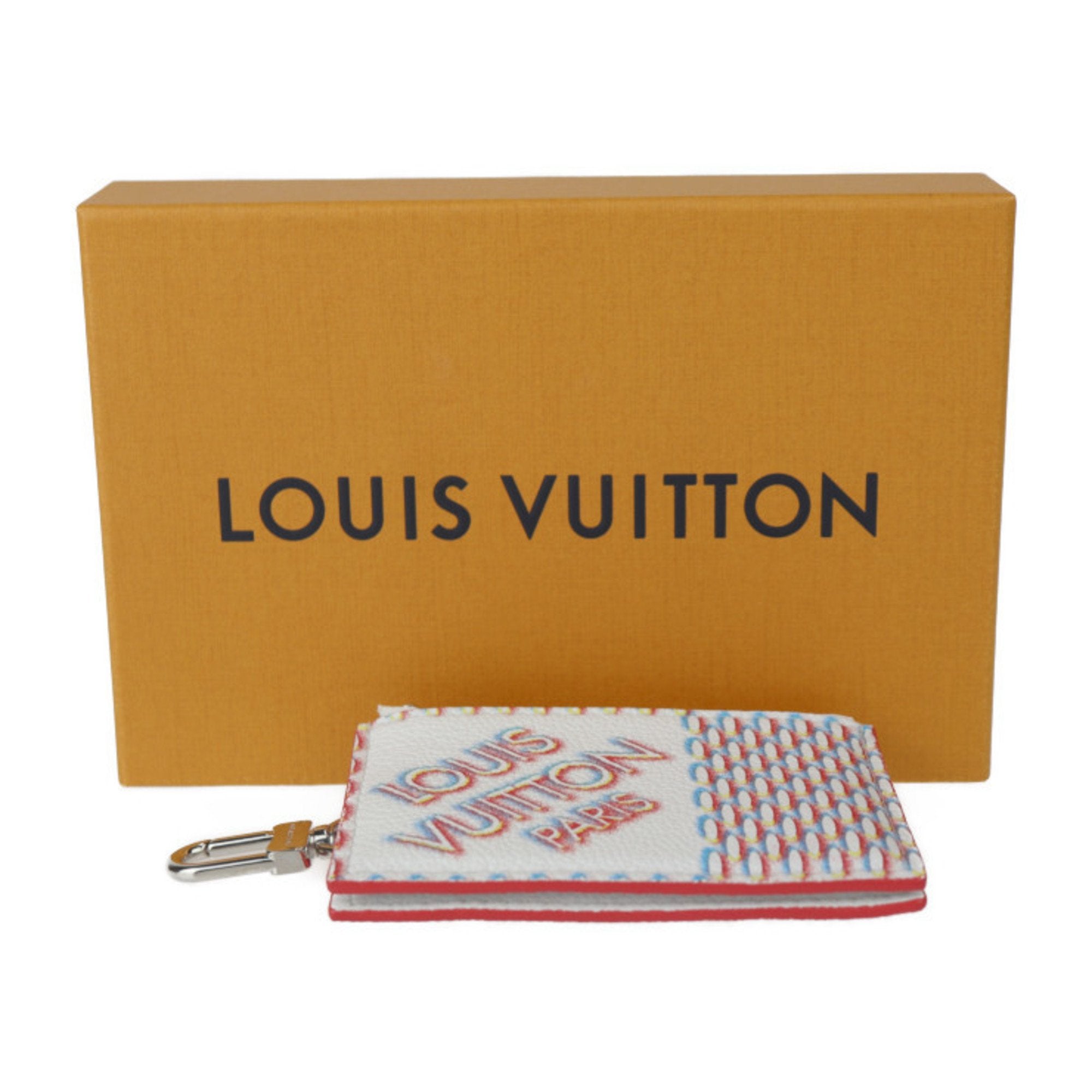 Louis Vuitton Blanc Multi-Color White Leather Coin Purse/Coin Case
