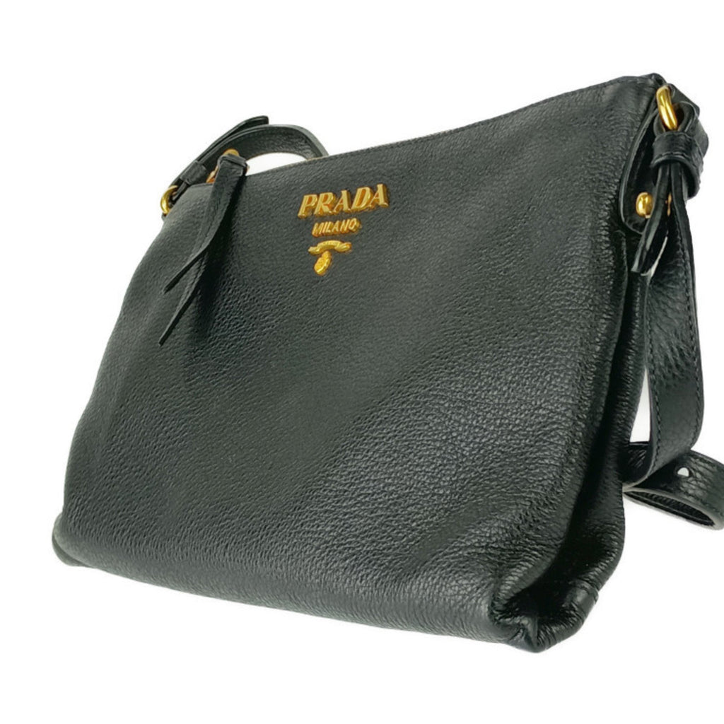 Prada Black Vitello Daino Shoulder Bag