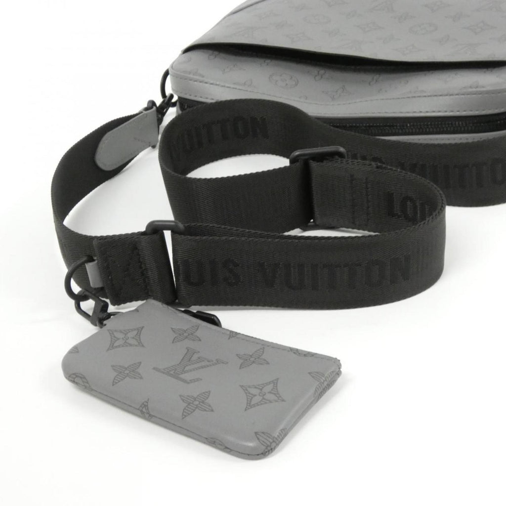 Louis Vuitton Black Gray Leather Shoulder Bag