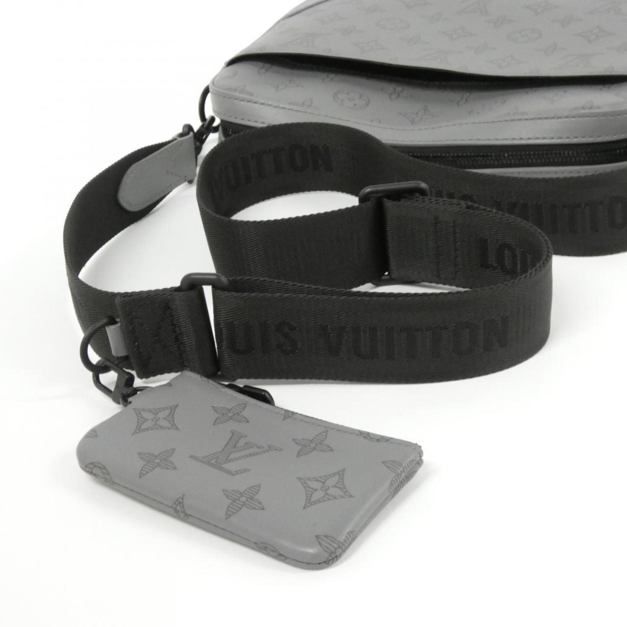 Louis Vuitton Black Gray Leather Shoulder Bag