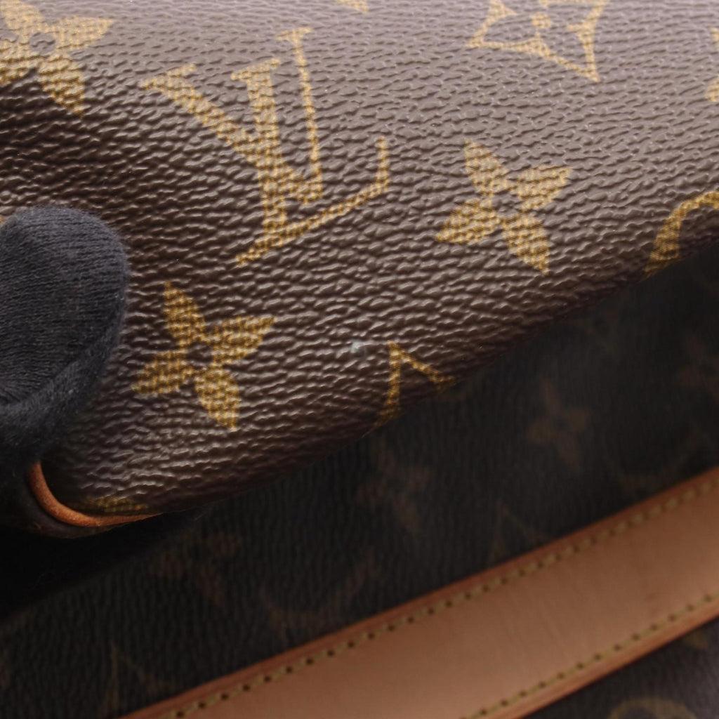Louis Vuitton Brown Coated Canvas Leather Boston Bag