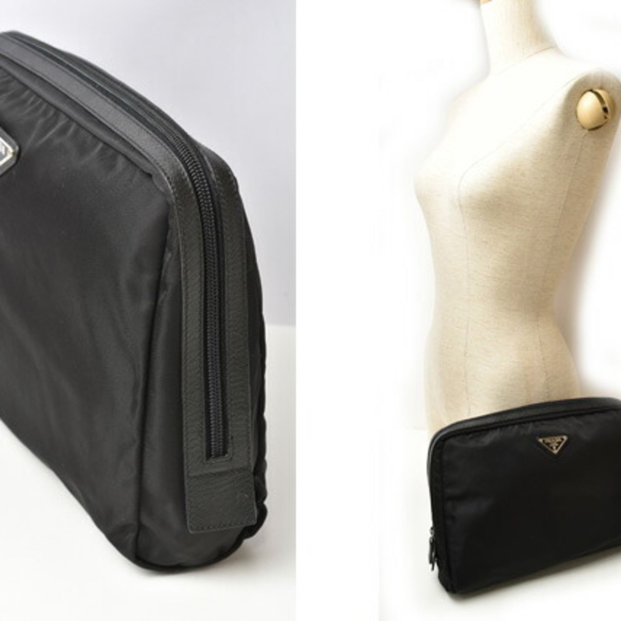 Prada Black Vela Nylon Pouch