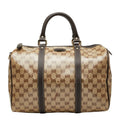 Gucci Beige Brown Pvc Leather Boston Bag Handbag (Pre-Owned)