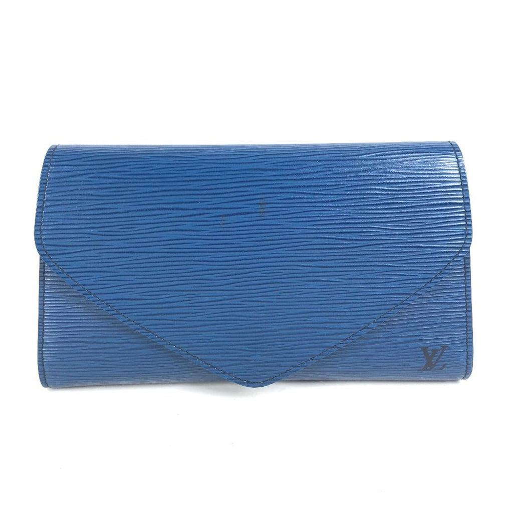 Louis Vuitton Blue Galle Toledo Blue Epi Leather Clutch Bag Pouch