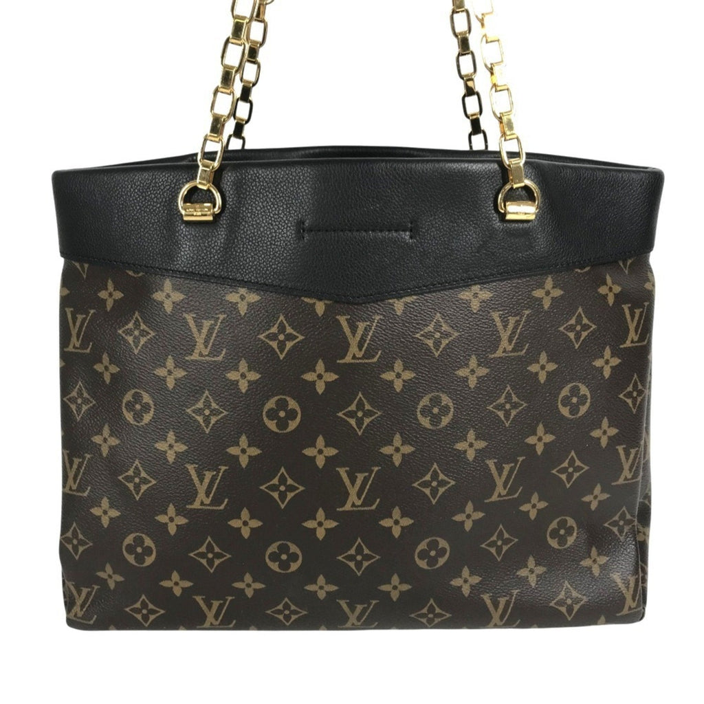 Louis Vuitton Black Brown Monogram Monogram Shoulder Bag Tote Bag