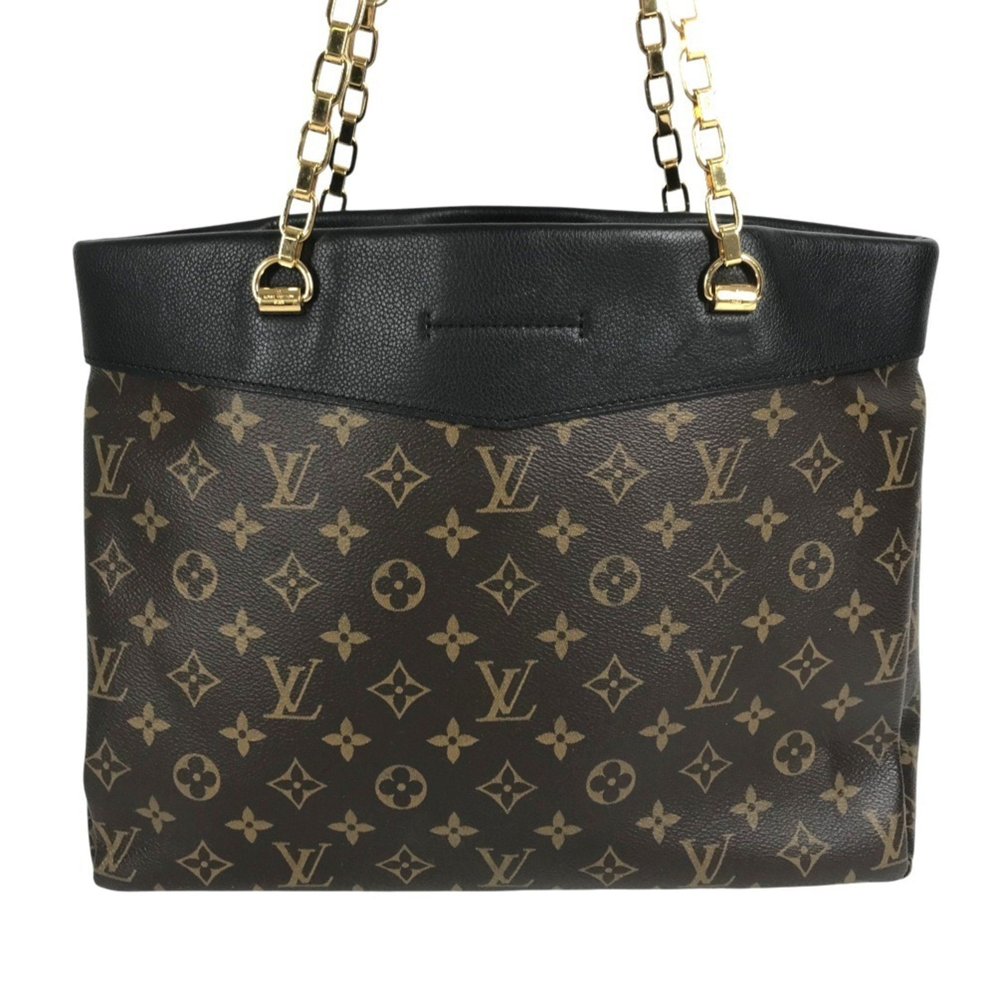 Louis Vuitton Black Brown Monogram Monogram Shoulder Bag Tote Bag