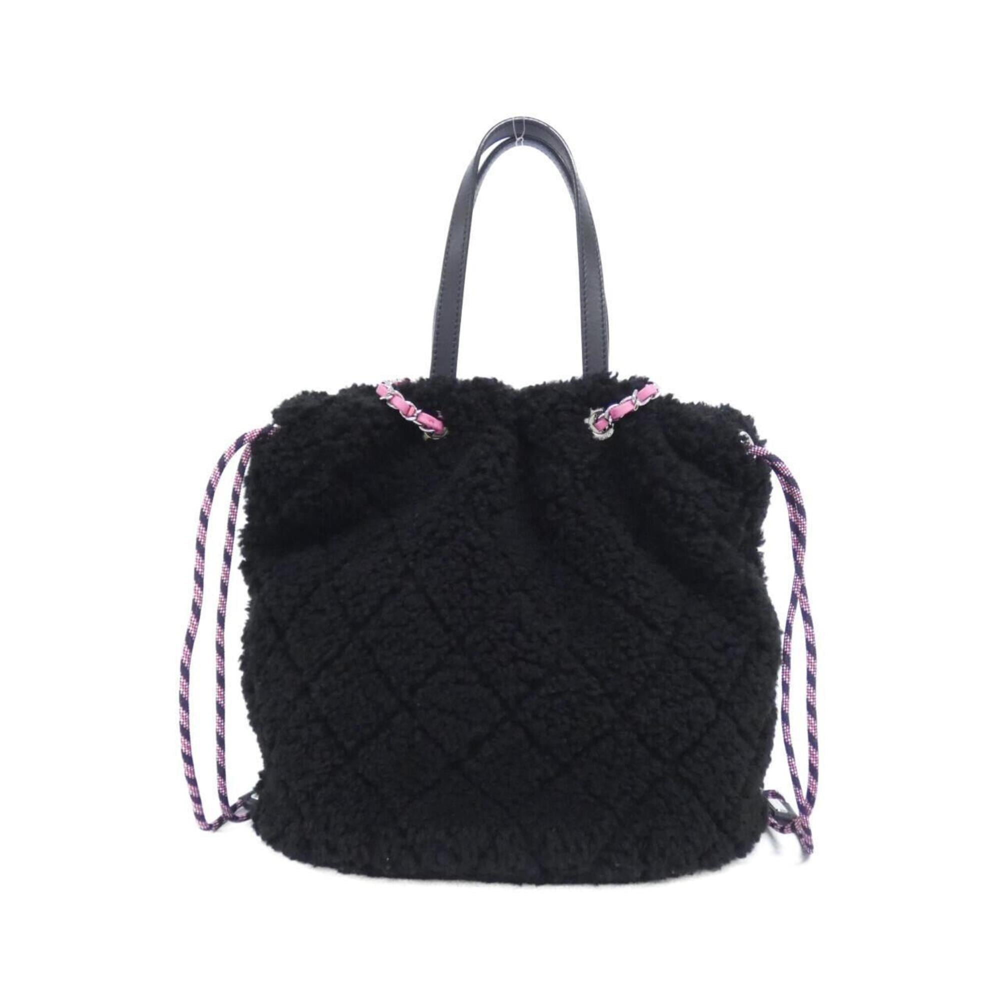 Chanel Black Pink Tweed Handbag