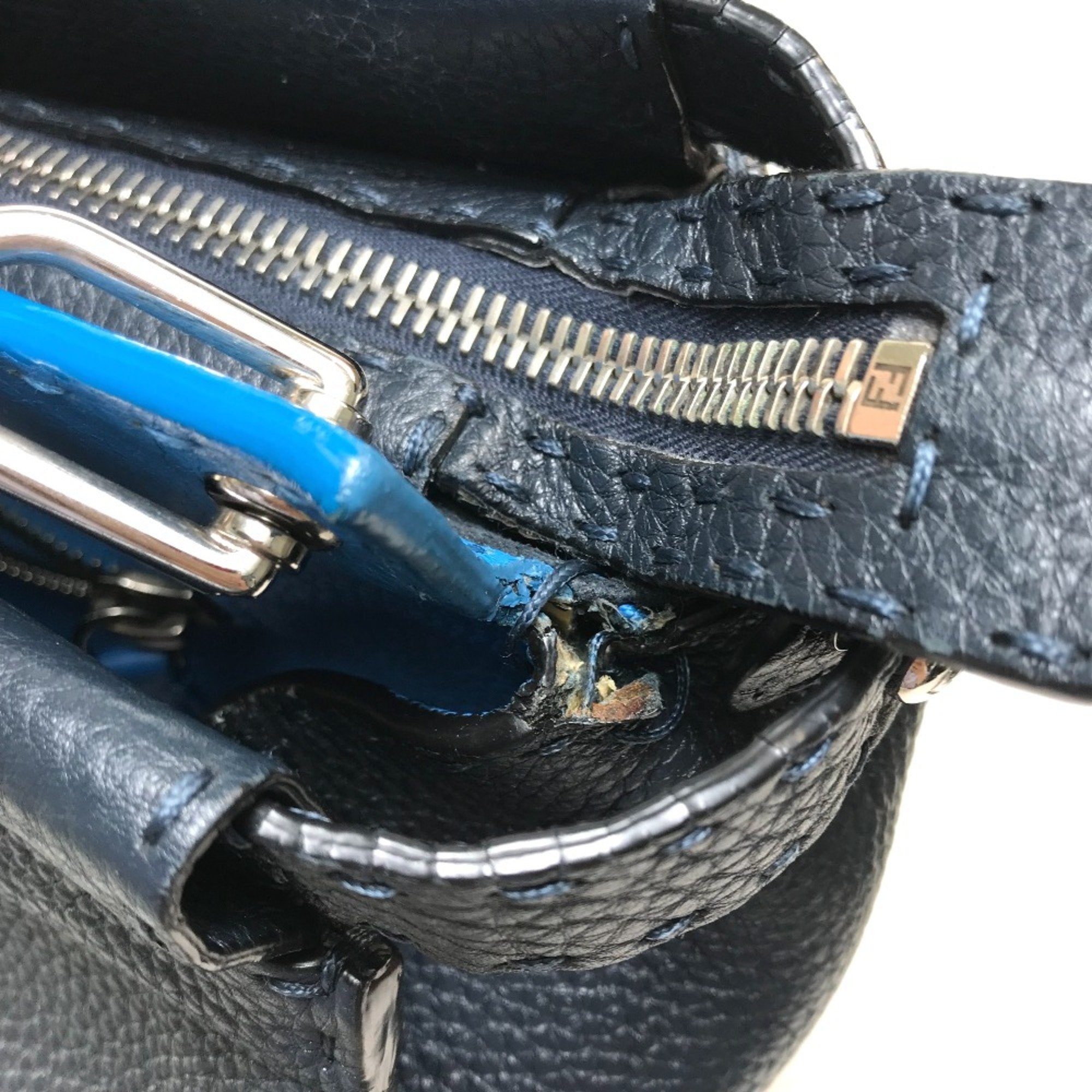 Fendi Navy Leather Briefcase