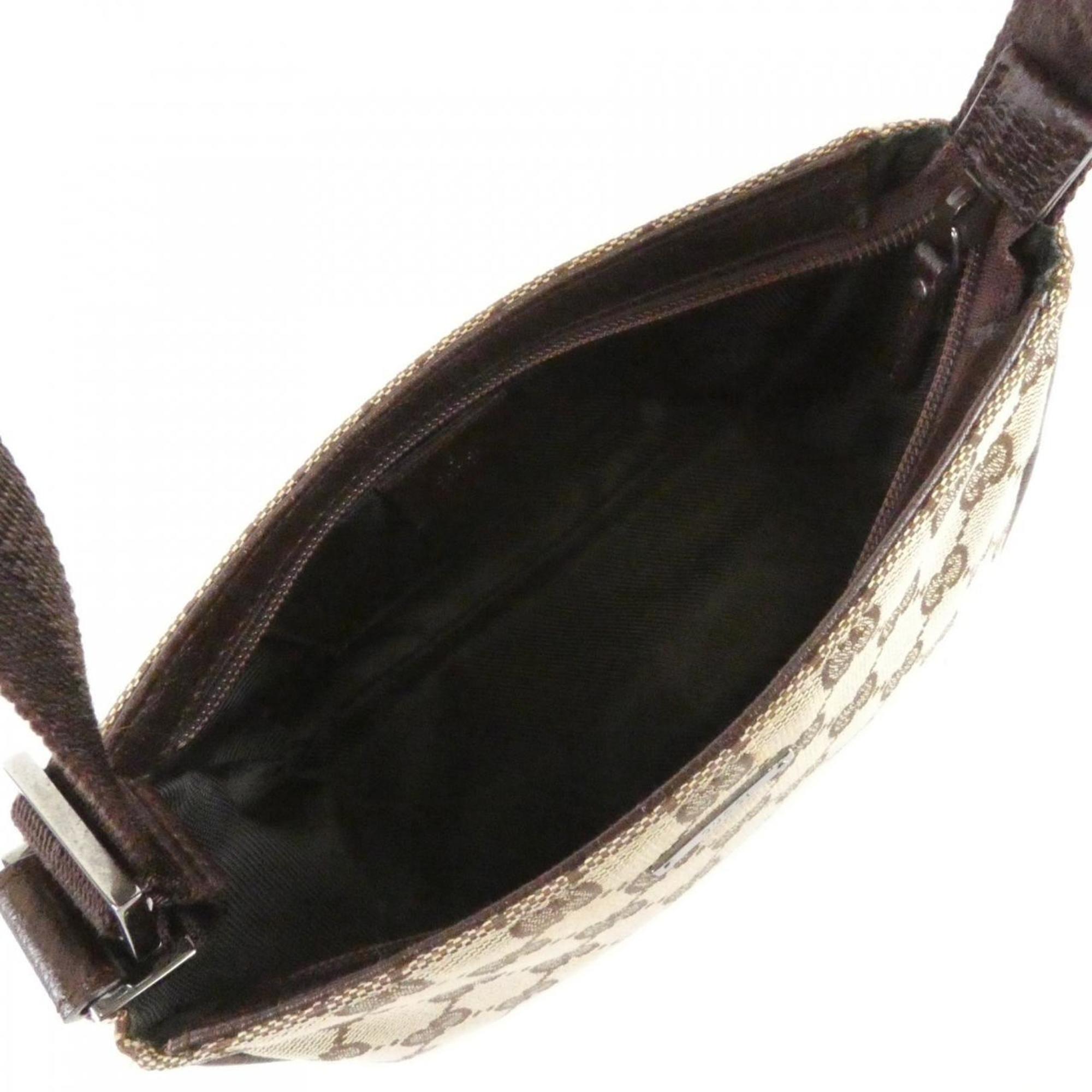 Gucci Beige Brown Gg Canvas Pouch (Pre-Owned)