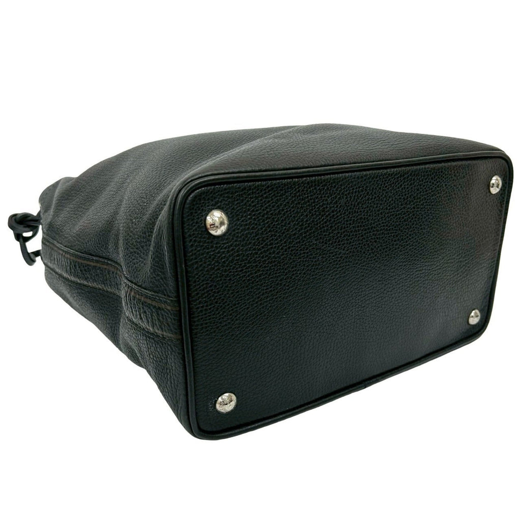 Louis Vuitton Black Leather Handbag Tote Bag