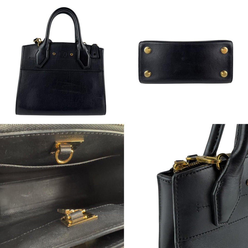Louis Vuitton Noir Leather Handbag Shoulder Bag
