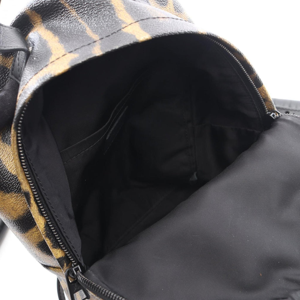 Louis Vuitton Black Brown Coated Canvas Leather Backpack Handbag