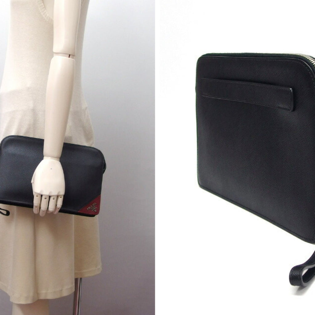 Prada Nero Leather Clutch Bag