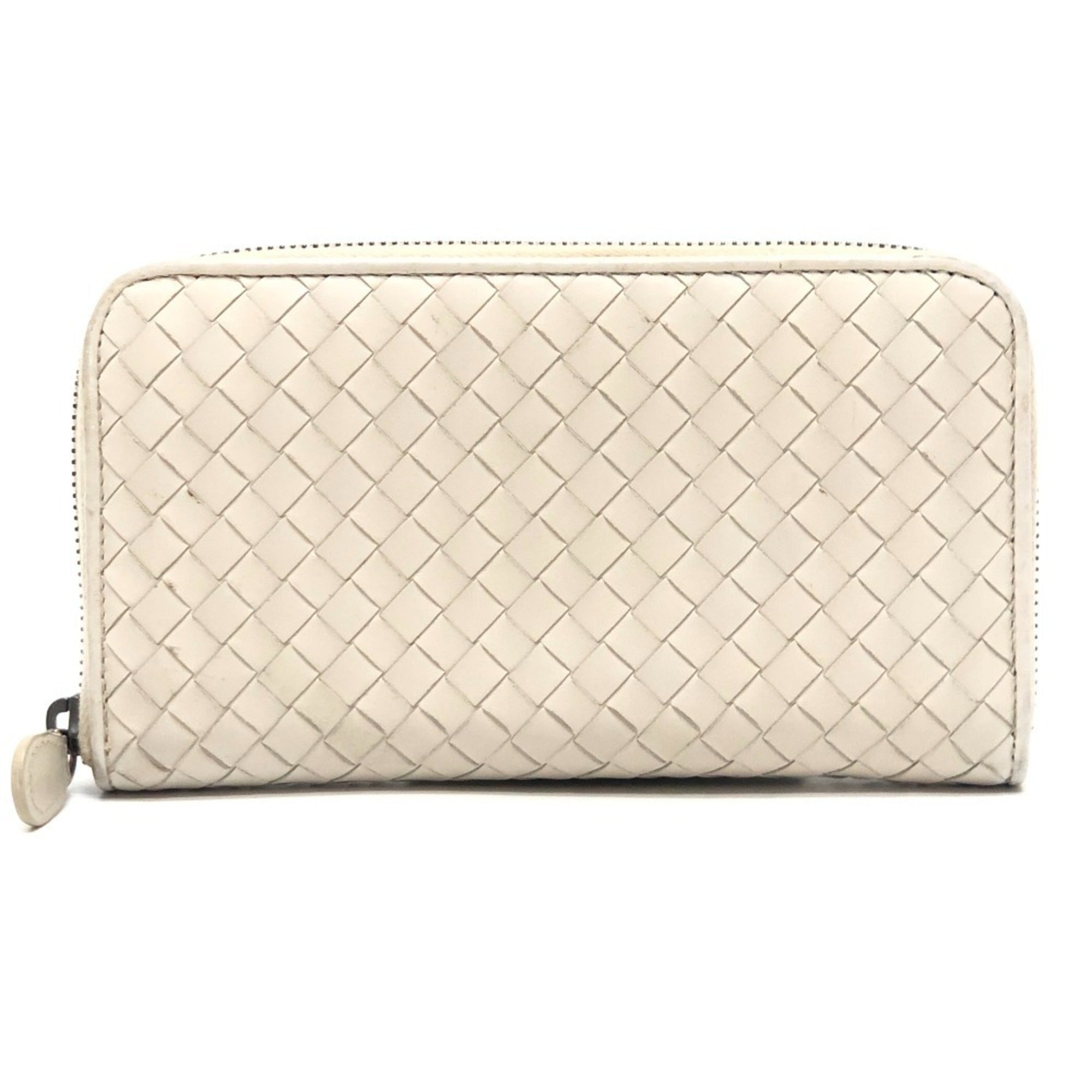 Bottega Veneta White Intrecciato Long Wallet (Bi-Fold)