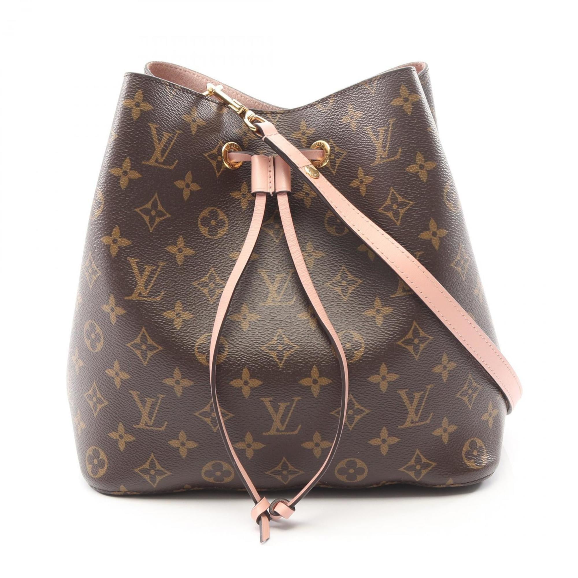 Louis Vuitton Brown Monogram Pink Rose Poudre Coated Canvas Leather Handbag Shoulder Bag