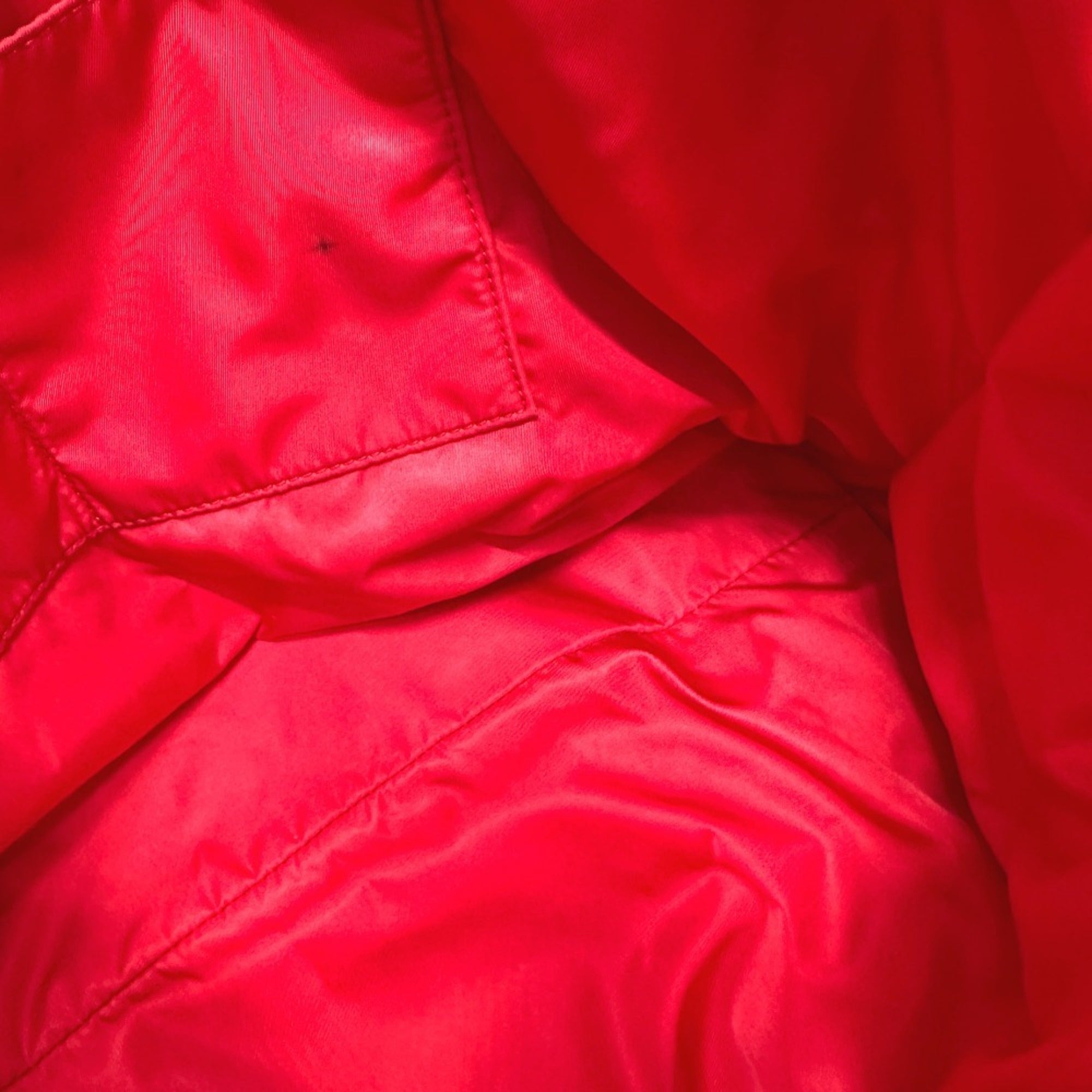 Prada Red Color Nylon Tote Bag