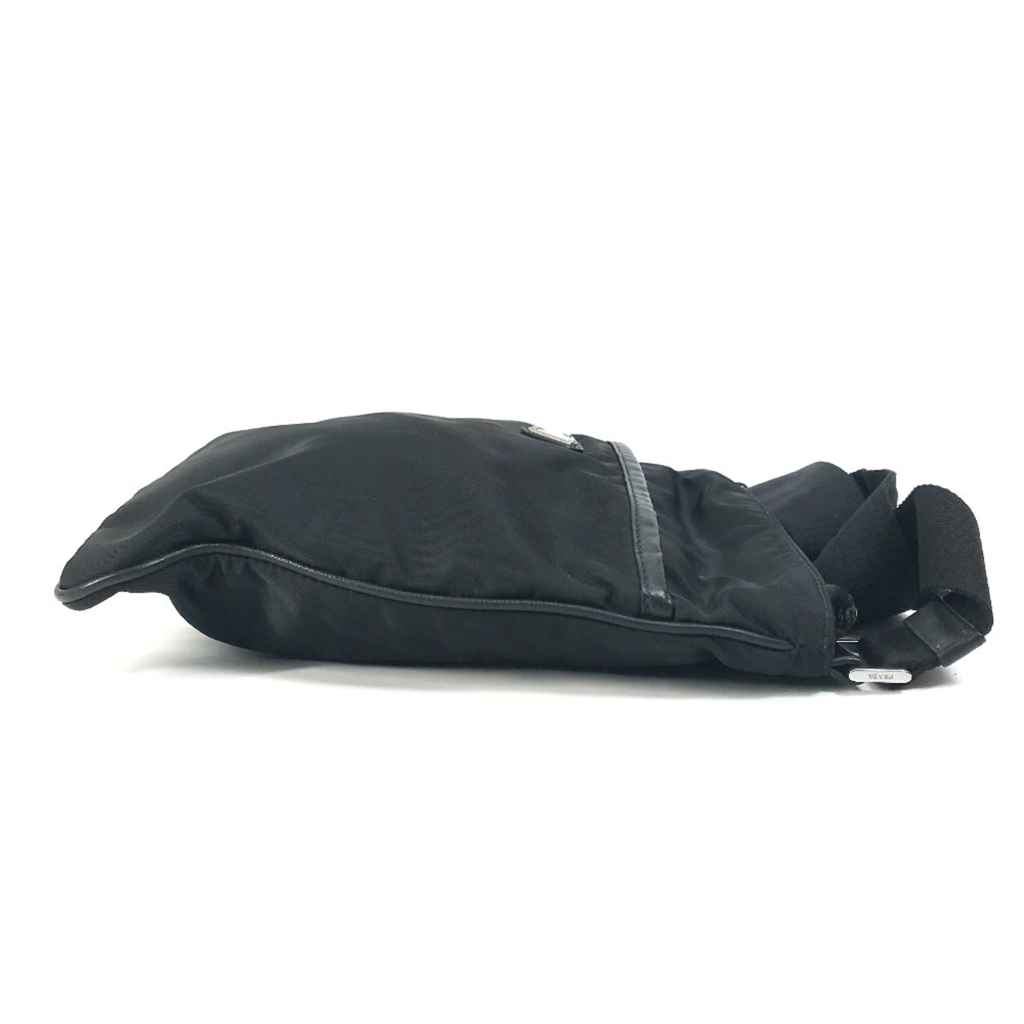 Prada Black Nylon Leather Shoulder Bag
