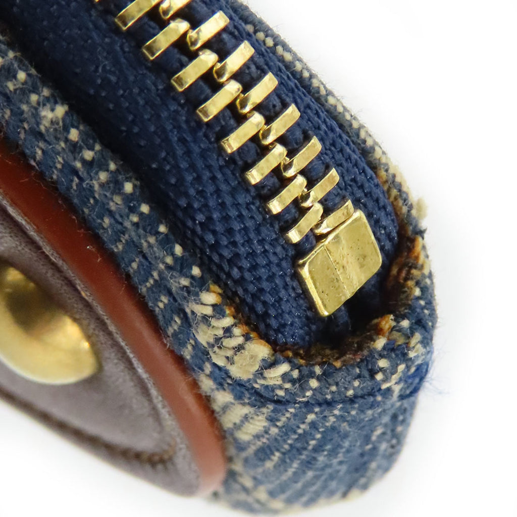 Celine Blue Brown Denim Leather Coin Purse/Coin Case