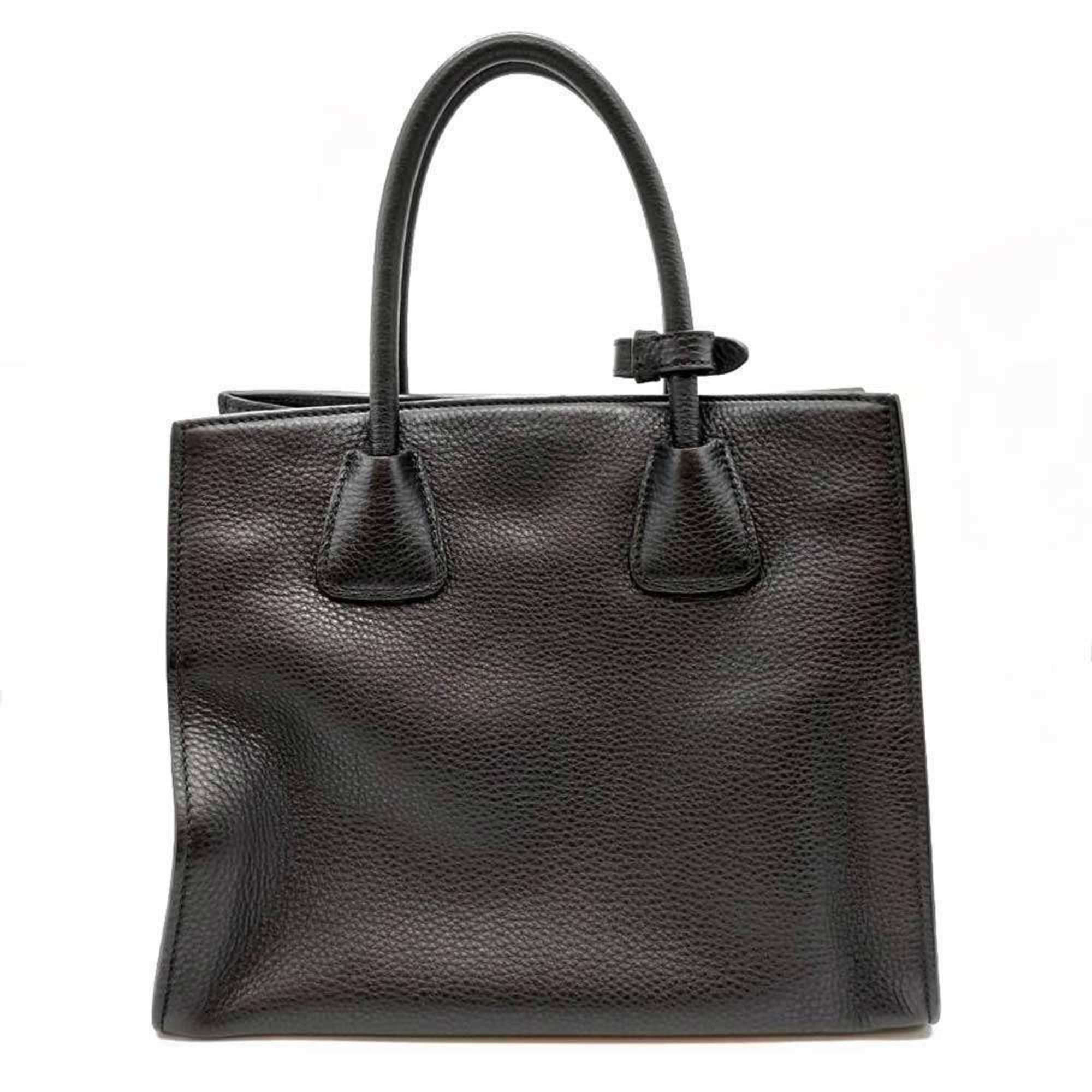Prada Black Leather Handbag Shoulder Bag