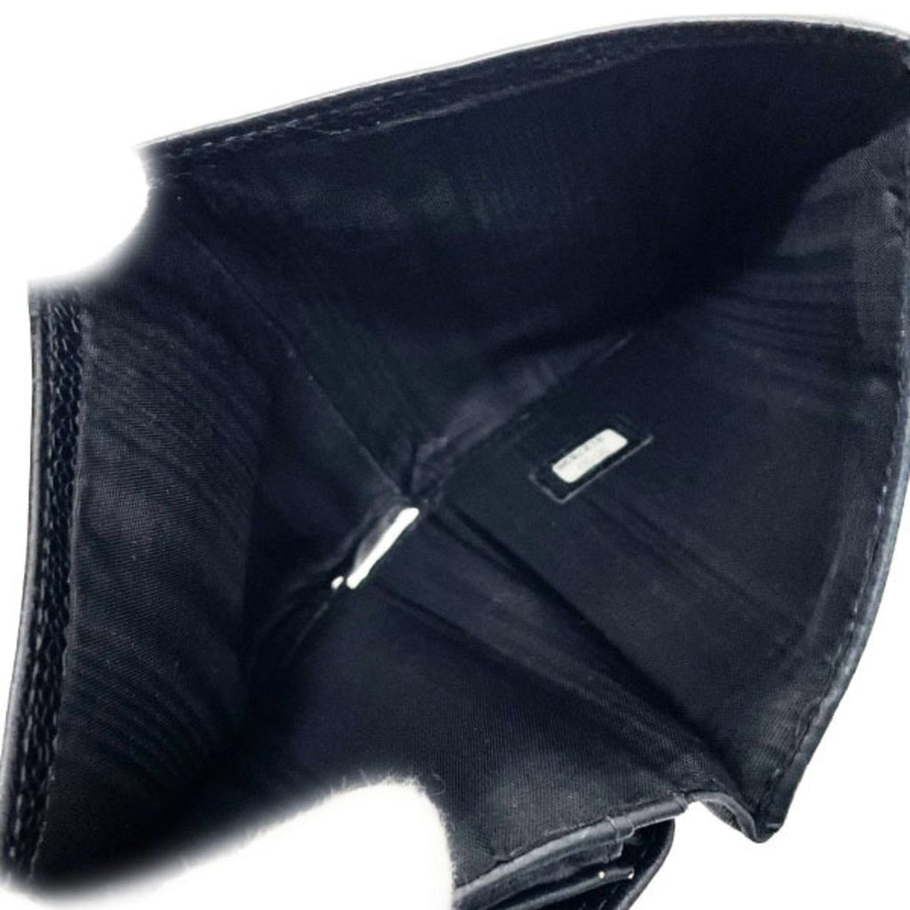 Chanel Black Grained Calfskin Wallet (Tri-Fold)