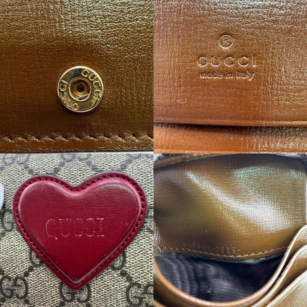 Gucci Gg Supreme Brown Red Color Gg Supreme Wallet (Bi-Fold) (Pre-Owned)