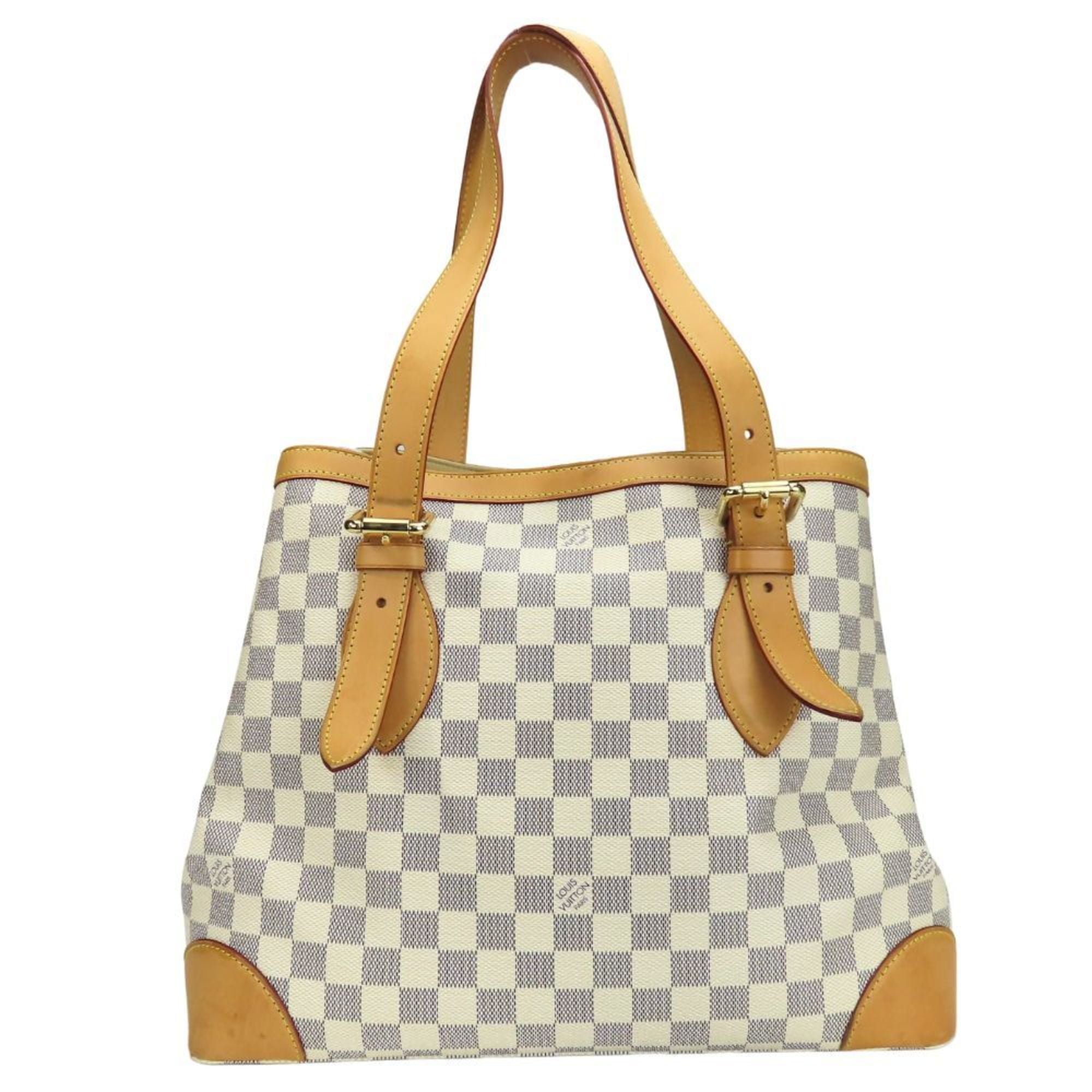 Louis Vuitton White Damier Azur Leather Tote Bag