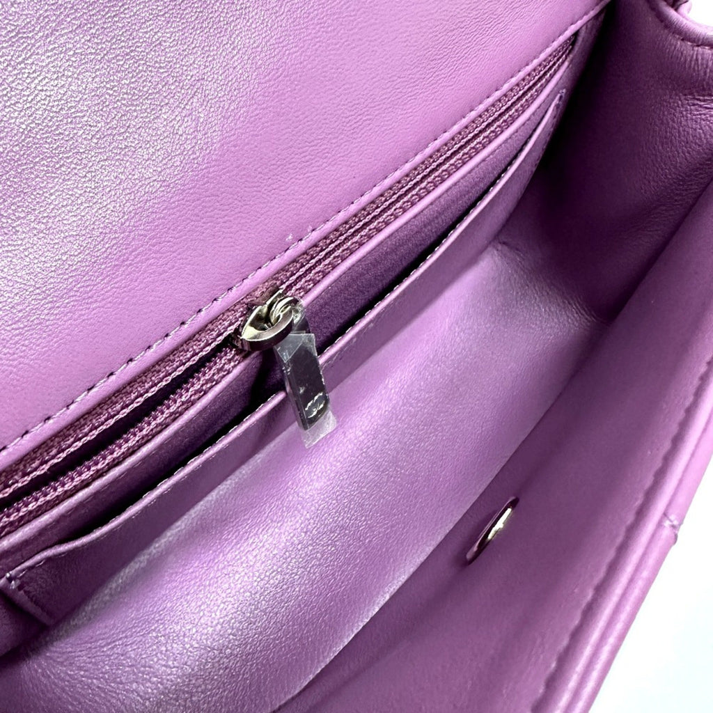 Chanel Purple Leather Shoulder Bag