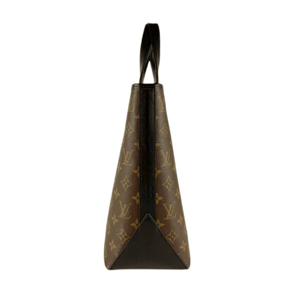 Louis Vuitton Black Brown Monogram Leather Handbag Shoulder Bag