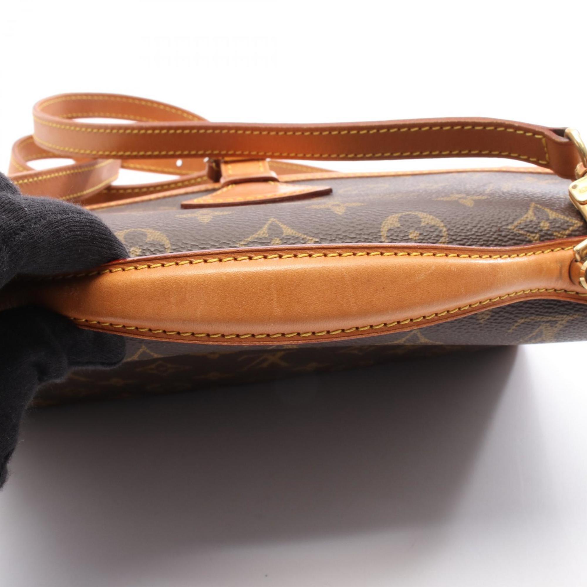Louis Vuitton Monogram Brown Coated Canvas Leather Handbag
