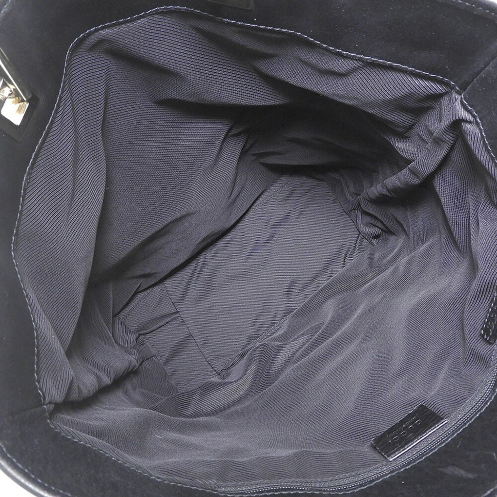 Gucci Black Canvas Leather Handbag Tote Bag (Pre-Owned)