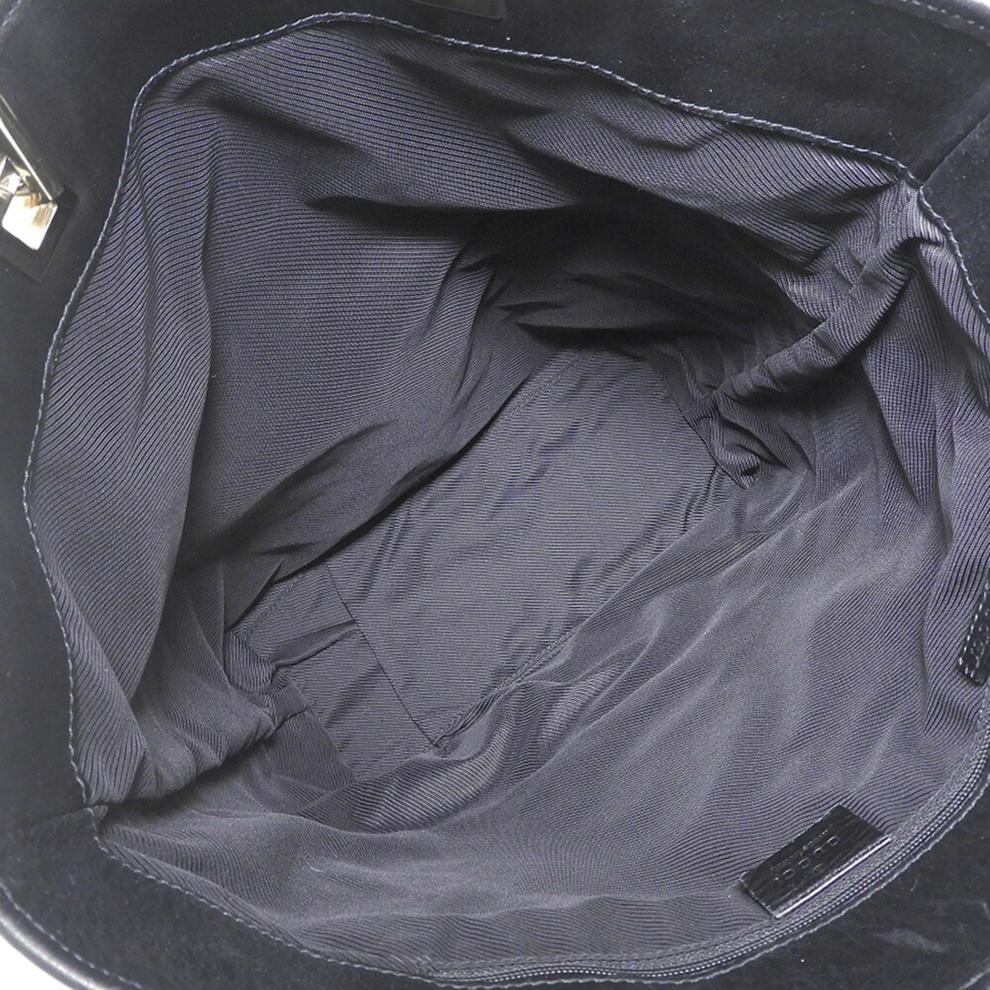 Gucci Black Canvas Leather Handbag Tote Bag (Pre-Owned)