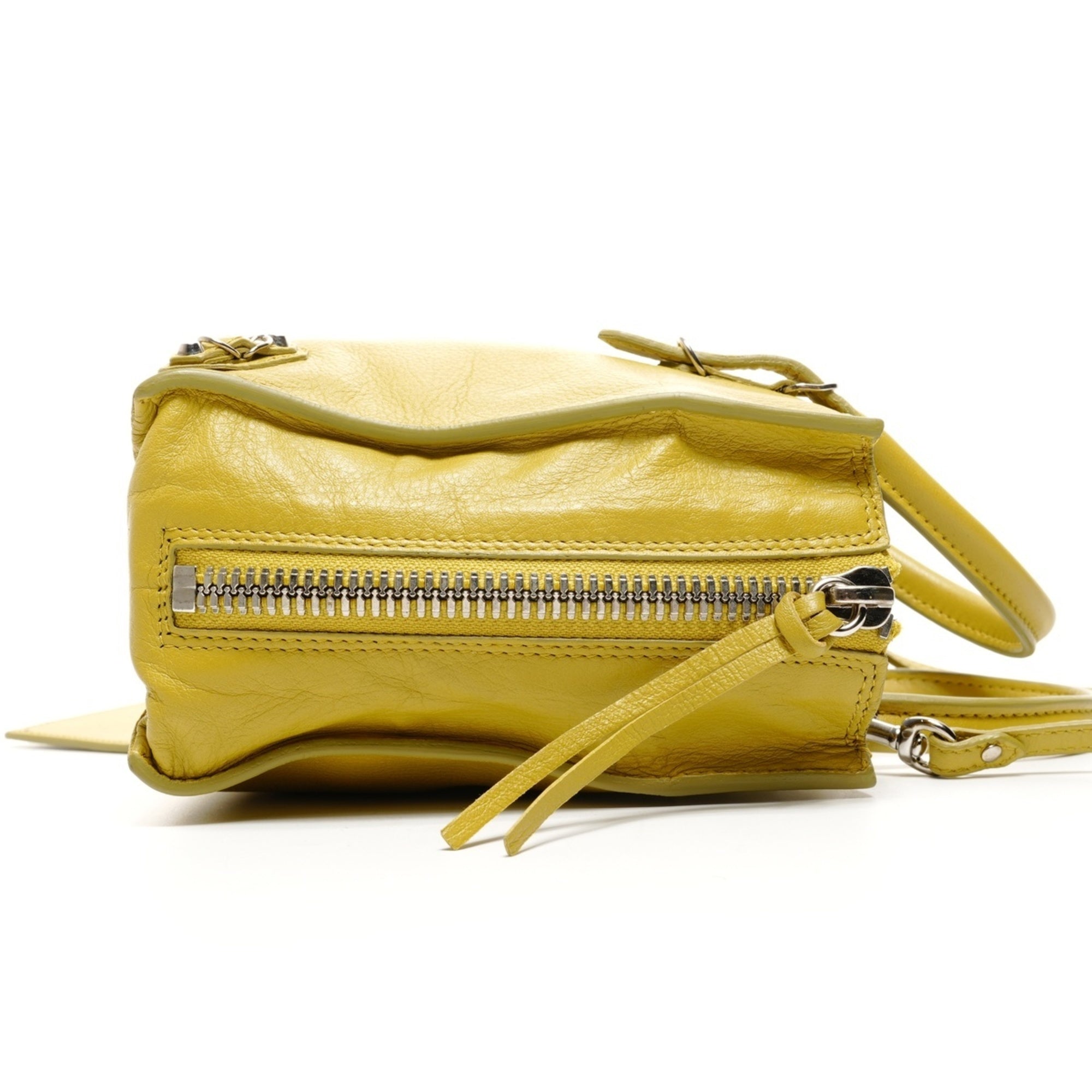 Balenciaga Paper Yellow Leather Shoulder