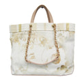 Chanel Multi-Color Pink Beige Canvas Leather Handbag Tote Bag