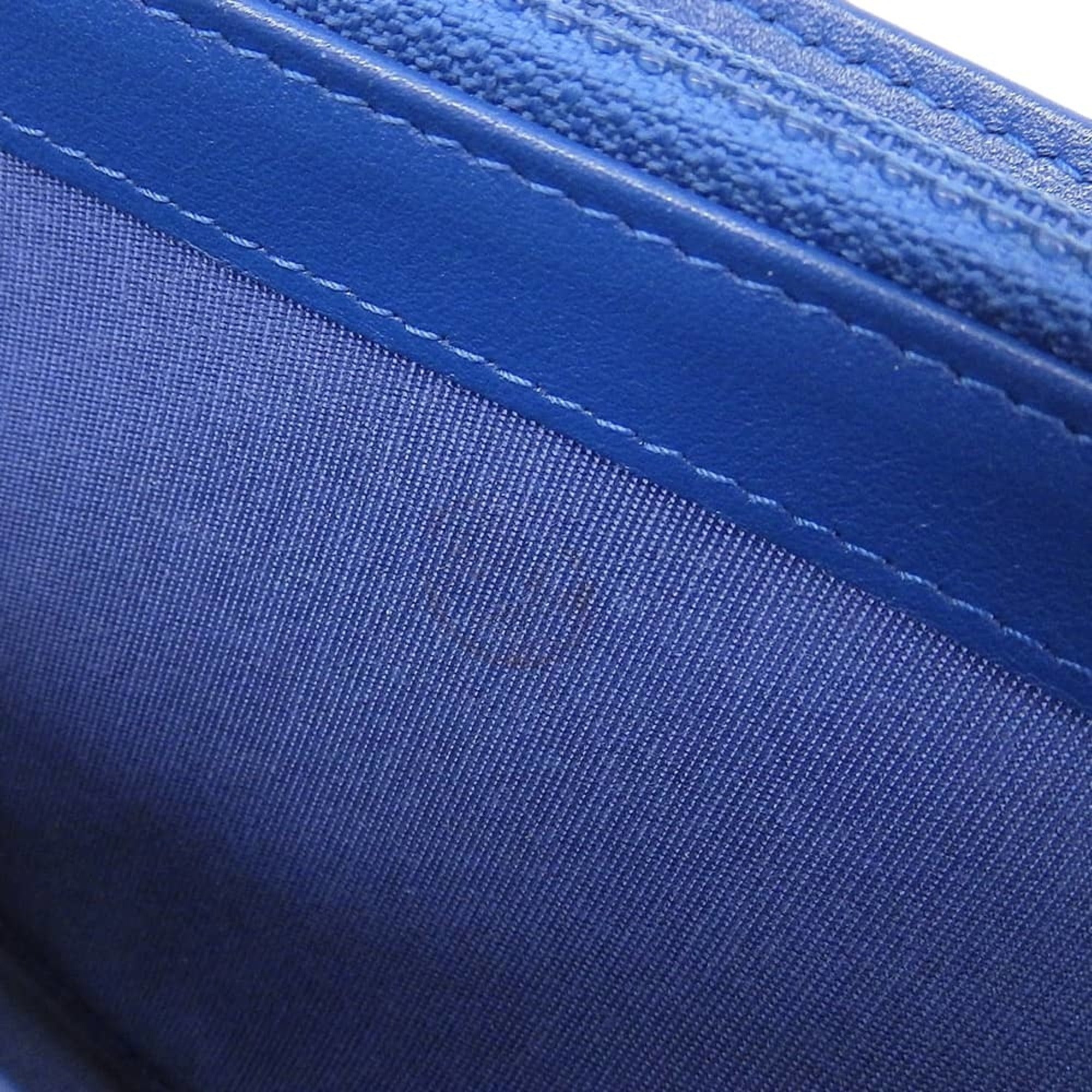 Chanel Blue Leather Long Wallet (Bi-Fold)