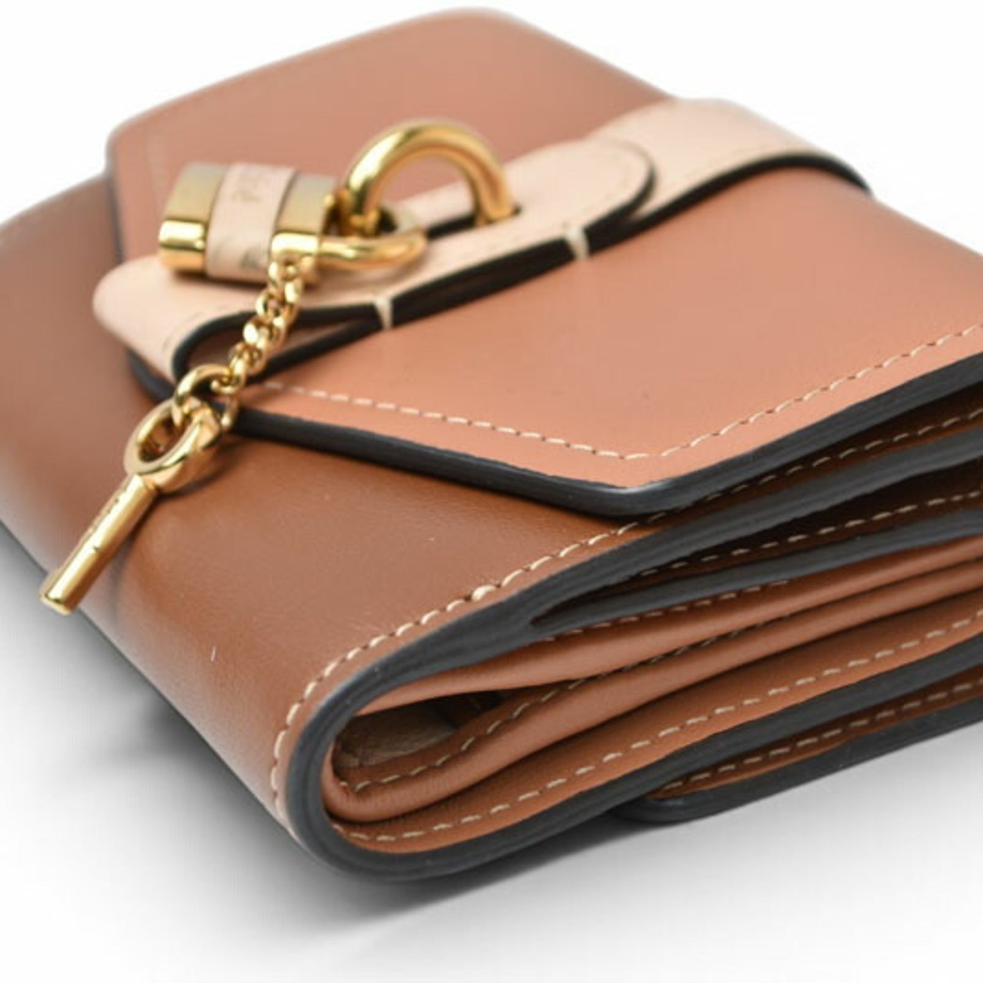 Chloé Brown Multi-Color Leather Wallet (Tri-Fold) (Pre-Owned)