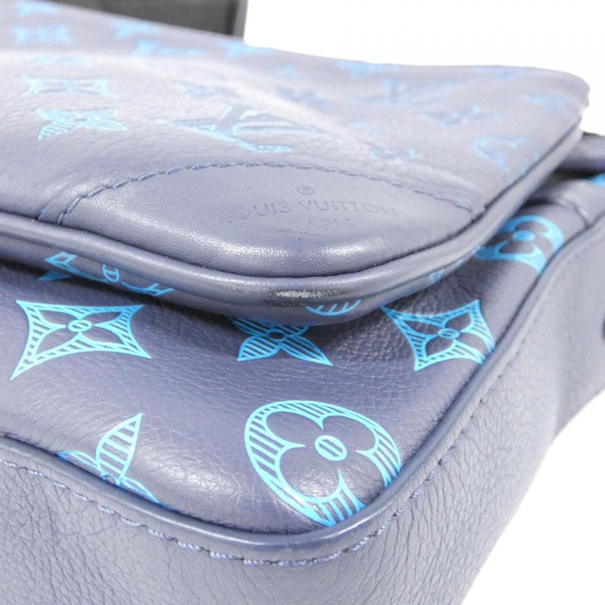 Louis Vuitton Black Blue Leather Shoulder Bag
