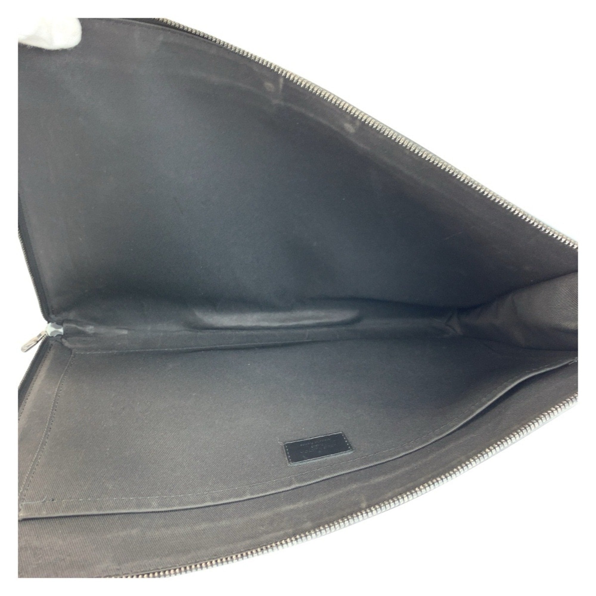 Louis Vuitton Black Gray Pvc Leather Clutch Bag Pochette