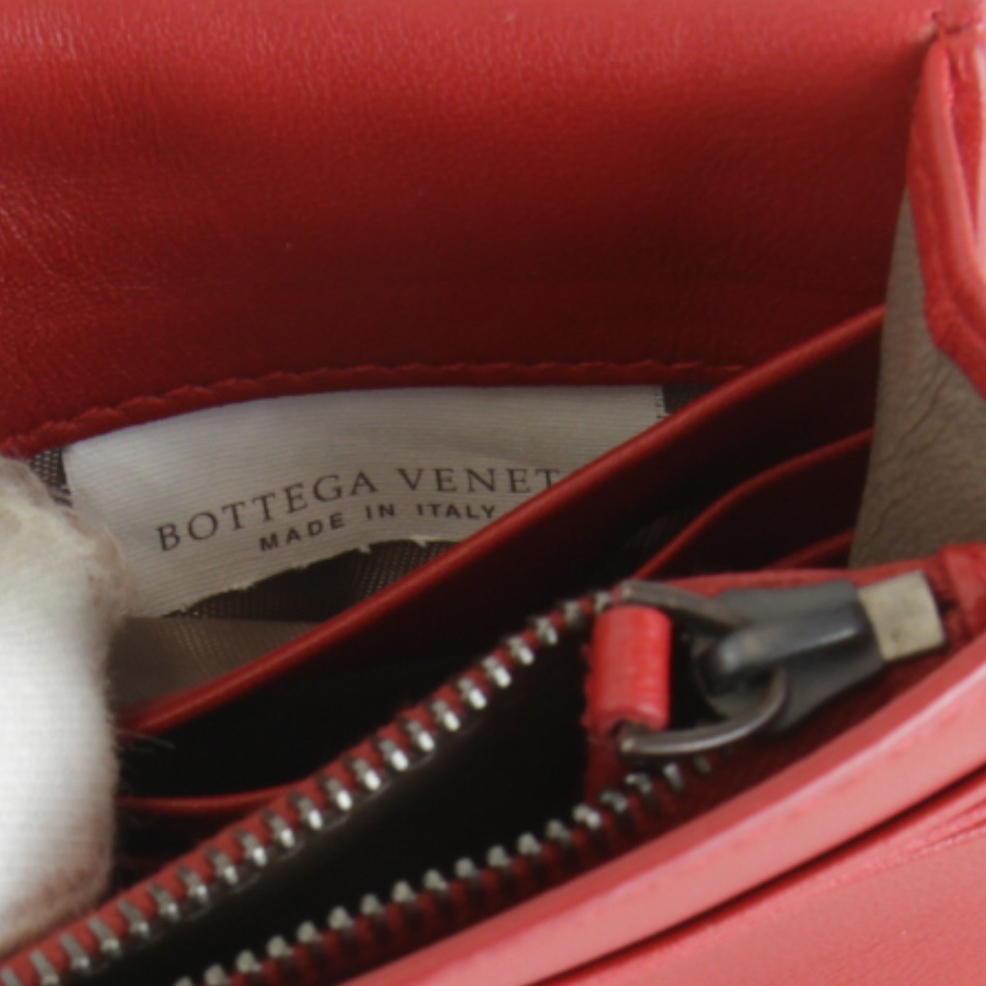 Bottega Veneta Intrecciato Red Color Leather Shoulder Bag