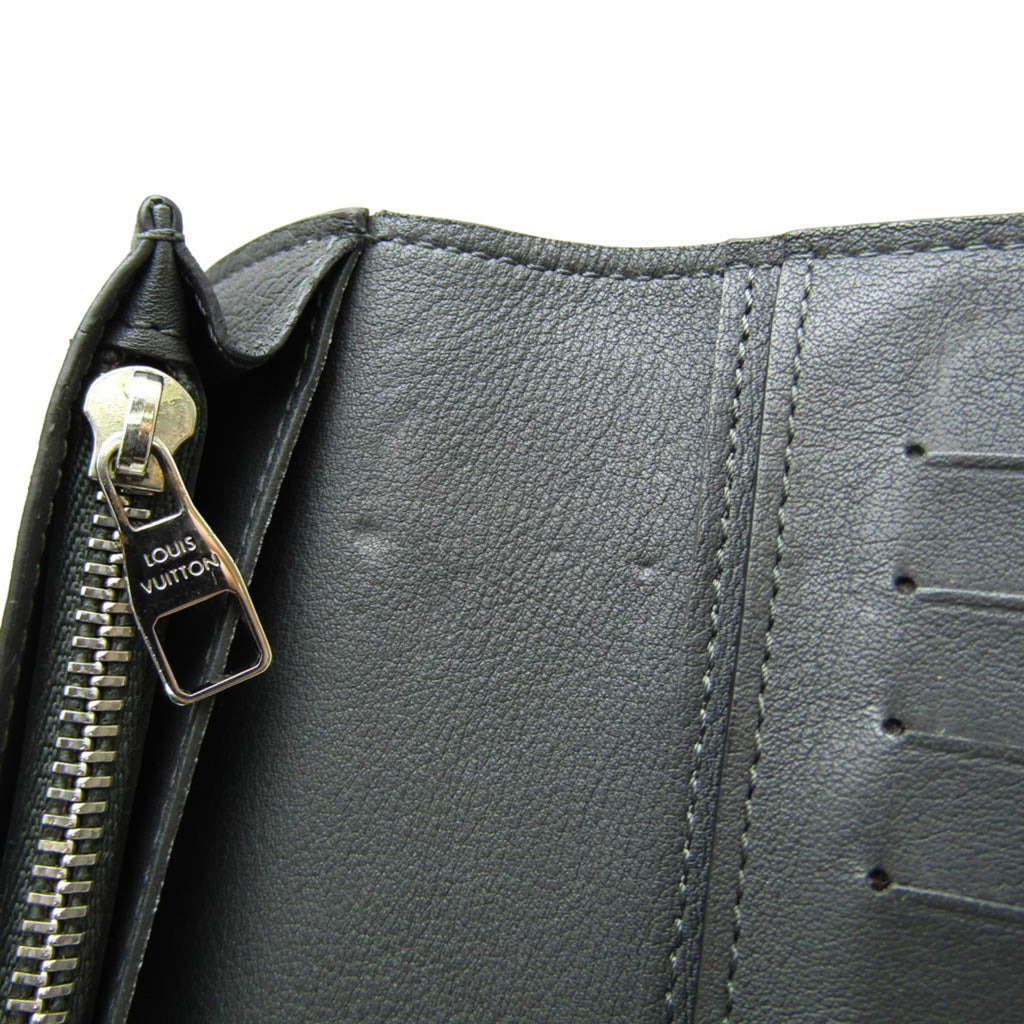 Louis Vuitton Taurillon Lv Charcoal Leather Long Wallet