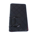 Chanel Black Pink Cambon Ligne Long Wallet (Bi-Fold)