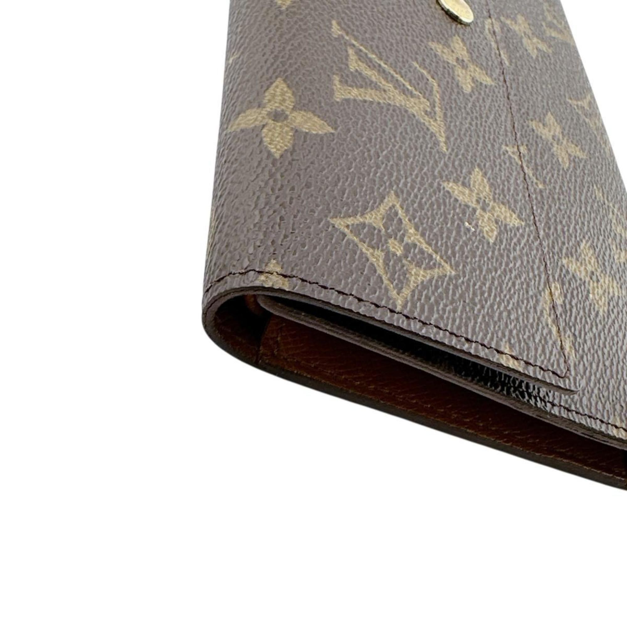 Louis Vuitton Brown Monogram Long Wallet (Tri-Fold)